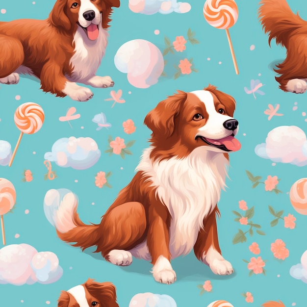 Free photo digital art style dog pattern design