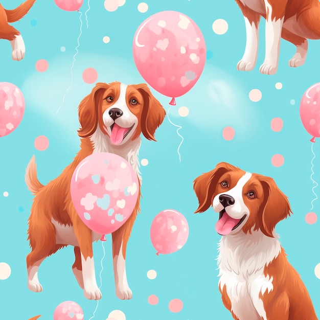 Free photo digital art style dog pattern design