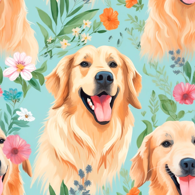 Free Photo digital art style dog pattern design