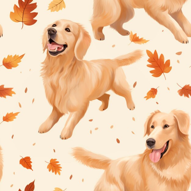 Digital art style dog pattern design