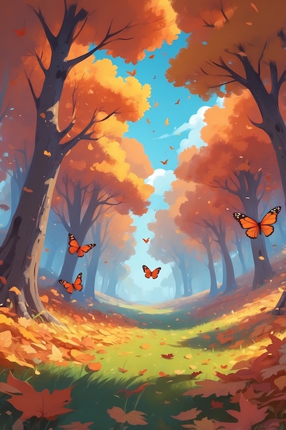 Free Photo digital art style fall season illustration