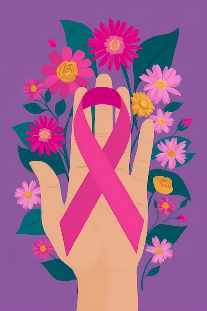 Free photo digital art style illustration for breast cancer awareness month