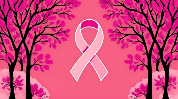 Digital art style illustration for breast cancer awareness month