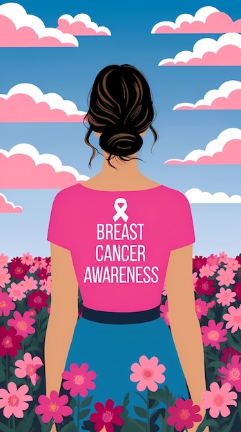 Free photo digital art style illustration for breast cancer awareness month