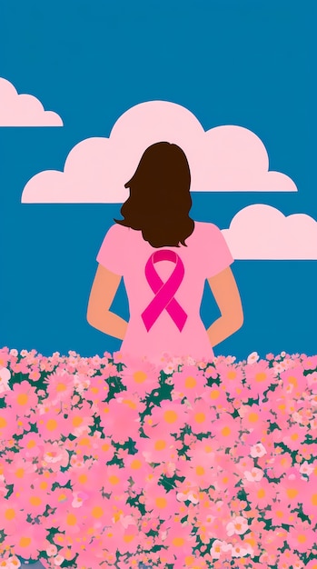 Free photo digital art style illustration for breast cancer awareness month