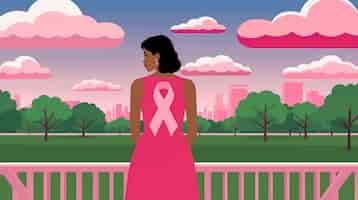 Free photo digital art style illustration for breast cancer awareness month