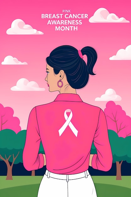 Free Photo digital art style illustration for breast cancer awareness month