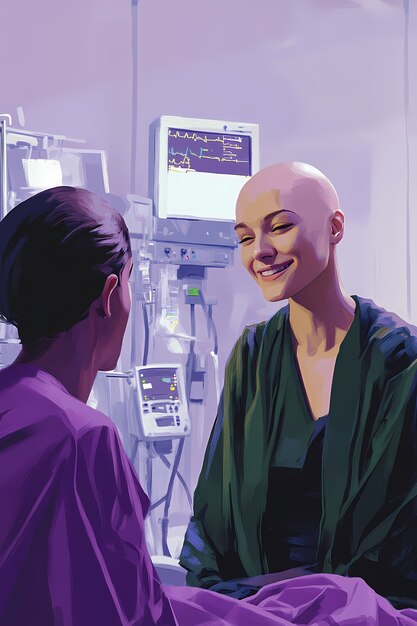 Digital art style illustration for breast cancer awareness month