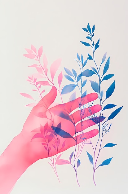 Digital art style illustration for breast cancer awareness month