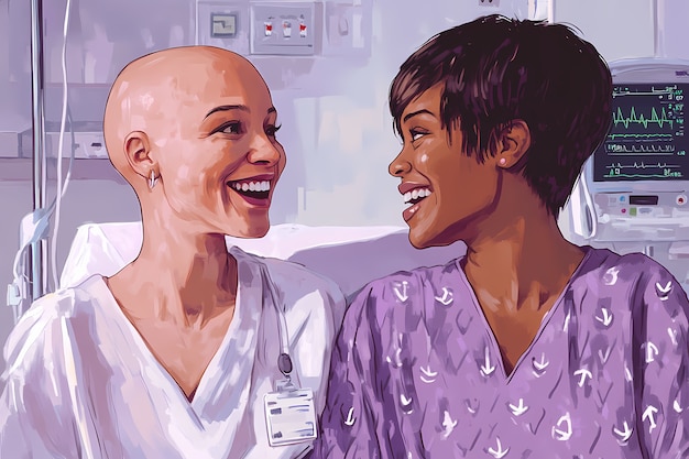 Digital art style illustration for breast cancer awareness month