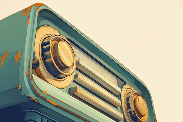 Free Photo digital art style illustration of retro radio device