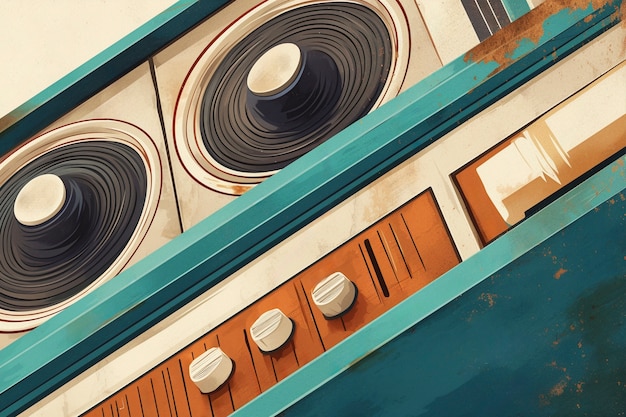 Free photo digital art style illustration of retro radio device