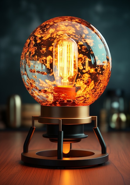 Free photo digital art style light lamp design