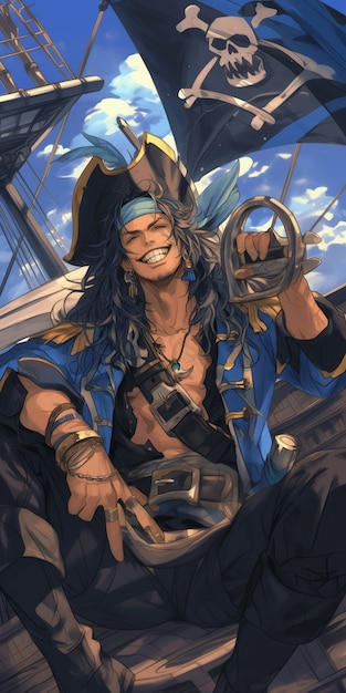 Free photo digital art style pirate character portrait