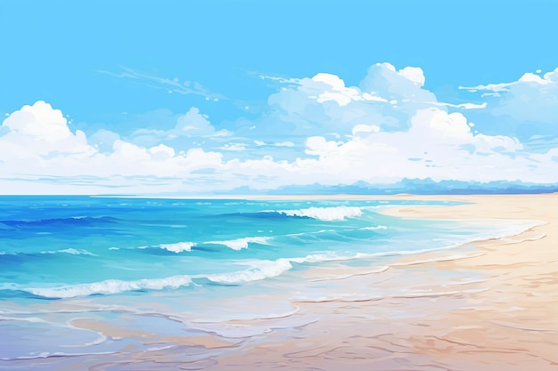 Digital art style sea landscape