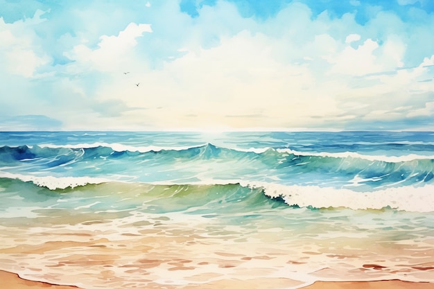 Free Photo digital art style sea landscape