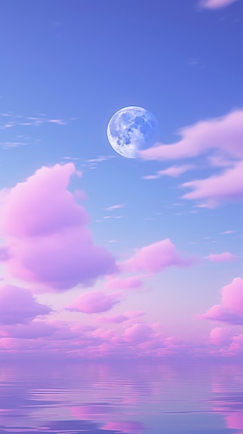 Free photo digital art style sky landscape with moon