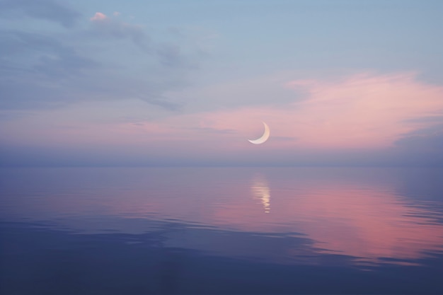 Free Photo digital art style sky landscape with moon