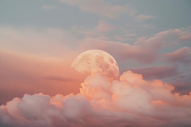 Free Photo digital art style sky landscape with moon