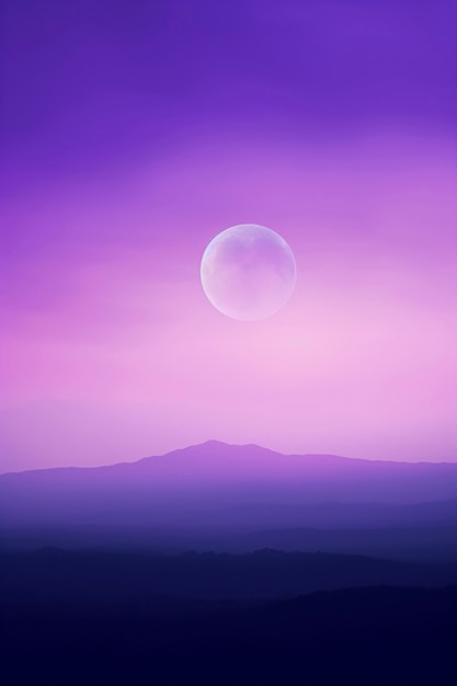 Free Photo digital art style sky landscape with moon