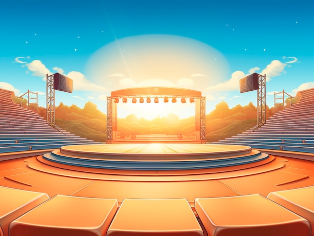 Free Photo digital art style theatre stage