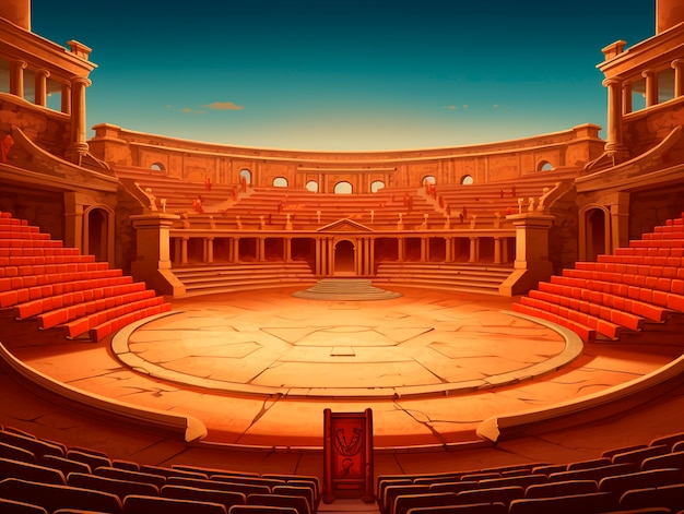 Digital art style theatre stage