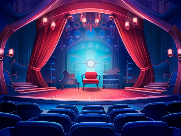 Free Photo digital art style theatre stage