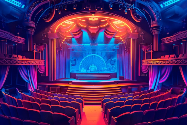 Free photo digital art style theatre stage