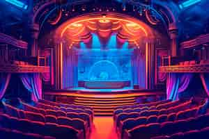 Free photo digital art style theatre stage