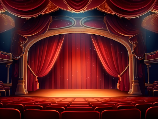 Free photo digital art style theatre stage