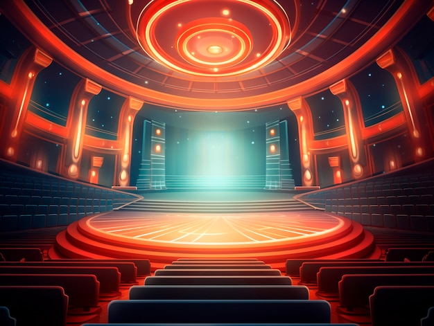 Free photo digital art style theatre stage