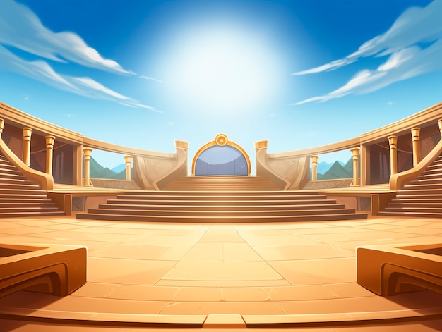 Digital art style theatre stage