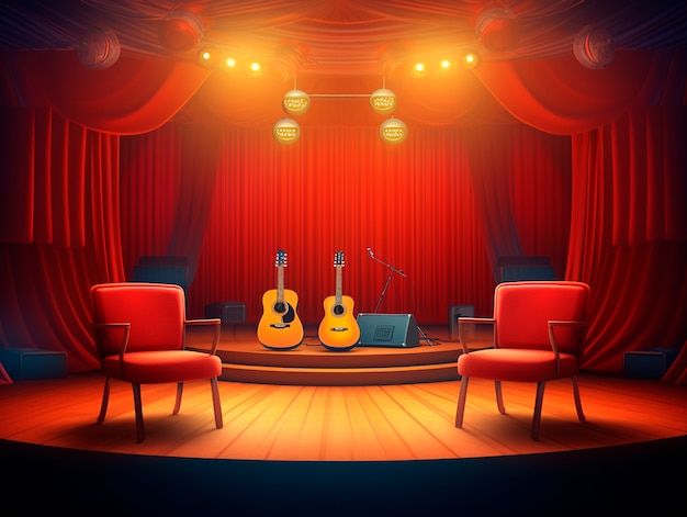 Free photo digital art style theatre stage