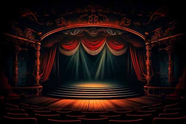 Free Photo digital art style theatre stage