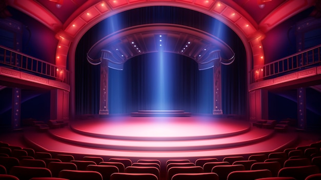 Digital art style theatre stage