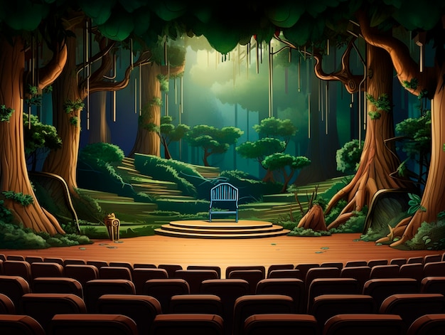 Free photo digital art style theatre stage