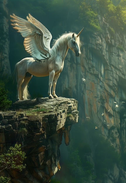 Digital art style view of fantasy unicorn