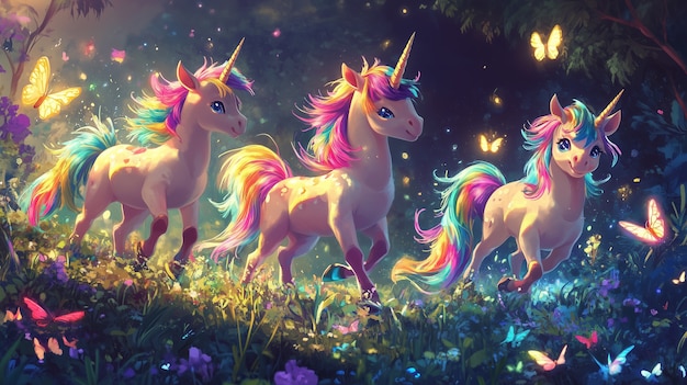 Free Photo digital art style view of fantasy unicorn