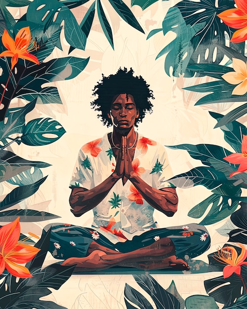 Free photo digital art style yoga illustration