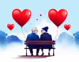 Free photo digital art valentine's day scene with couple in love