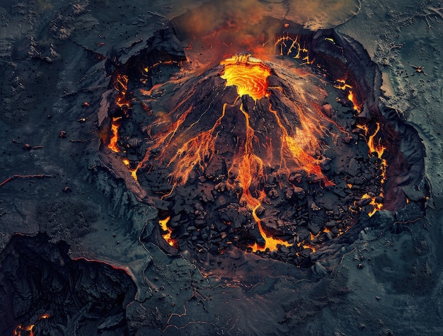 Free photo digital art volcano illustrated