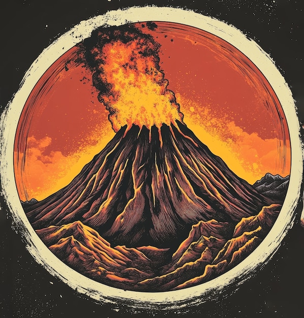 Free photo digital art volcano  illustration