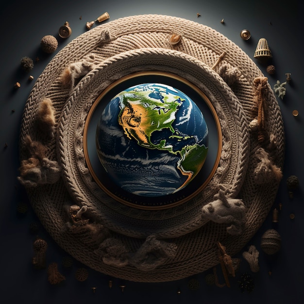 Free photo digital art with planet earth