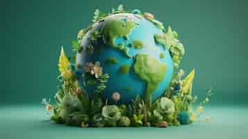 Free photo digital art with planet earth