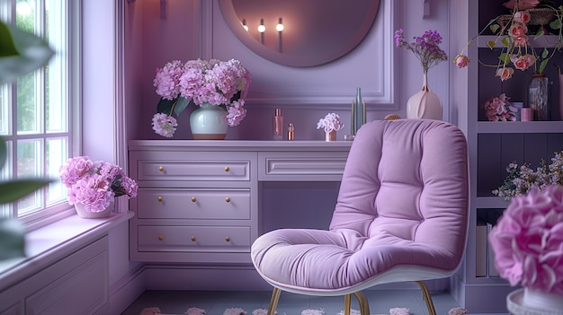 Free Photo digital lavender interior design