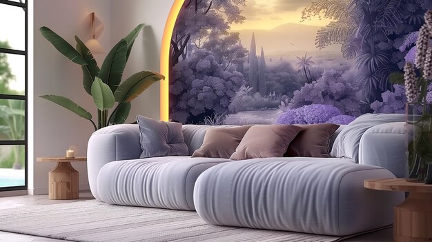 Digital lavender interior design