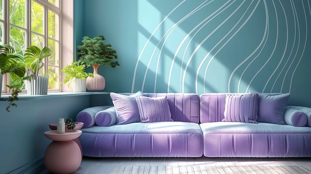 Free photo digital lavender interior design