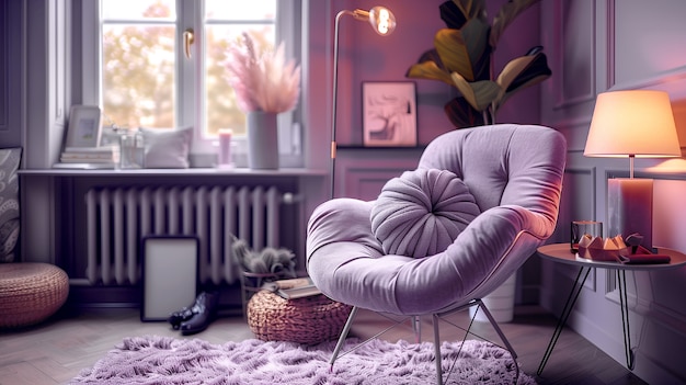 Free Photo digital lavender interior design