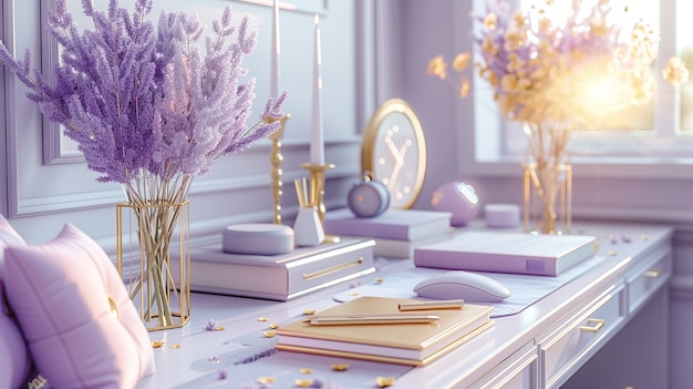 Digital lavender interior design