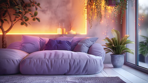 Free photo digital lavender interior design